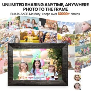 10.1 inch WiFi Digital Picture Frame with 64GB Storage(Built in 32GB and 32GB SD Card), 1280 * 800 IPS HD Touch Screen Electronic Smart Digital Photo Frame, Easy to Share Photos and Videos