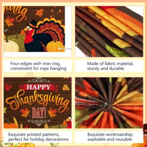 Lucleag Thanksgiving Backdrop Banner Decorations, 70.9 x 43.3In Large Size Background for Fall Decoration, Turkey Pumpkin Banner Photo Backdrop Hanging Decor for Thanksgiving Fall Party Supplies