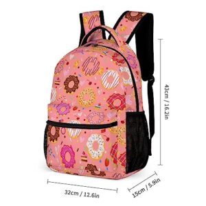 oallpu 3PCS Colorful Donut Backpack, Casual Lightweight Laptop Bag, Cartoon Shoulders Backpack Cute Daypack with Multiple Pockets(Colorful Donut)