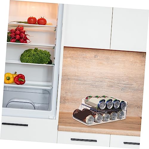 BESTOYARD can storage rack fridge organizer beverage can storage organizer beer can organizer fridge can dispenser refrigerator drink rack soft drink Storage Box shelf double layer plastic