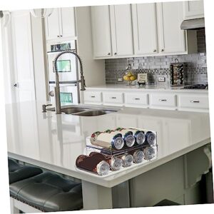 BESTOYARD can storage rack fridge organizer beverage can storage organizer beer can organizer fridge can dispenser refrigerator drink rack soft drink Storage Box shelf double layer plastic