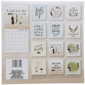 EABC 2024 Wall Calendar FOLLOW that DREAM 12 Month Illustrated Art Arrow Decoration Plan Ahead At A Glance 11' x 11" (bundle with KCBrand Sticker/gel pen) Home Office Inspiration Quotes