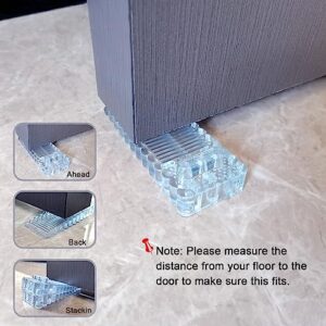 BlingKingdom 3pcs Clear Rubber Door Stops Premium Door Wedge Anti Slip Door Stops Silicone Door Wedge Heavy Duty Door Stops Wedge for Tiles Wood and Laminate Floor (Transparent Blue)