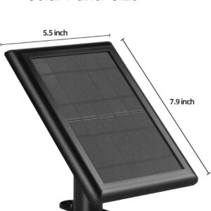 Ring Camera Solar Panel Charger,5W Solar Panels for Ring Stick Up Cam/Ring Spotlight Cam Battery/Spotlight Cam Plus/Spotlight Cam Pro/Outdoor Wireless Security Camera (1, Black)