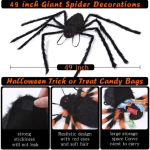 FathiSooc Halloween Spider Costume Party Decorations-Halloween Candy Spider Props with Straps for Kids realistic Spider Decor