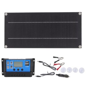 30w 18v solar panel kit, battery charger 12v/24v portable solar charge controller and solar cables, monocrystalline off grid system for outdoor yacht boat rv home