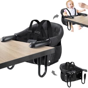 Fader Baby high Chair, Hook on high Chair, Portable High Chair for Travel, High Chair for Table, Portable & Foldable，Suitable for Family and Travel, for Babies 6-36 Months for Eating & Dining (Black)