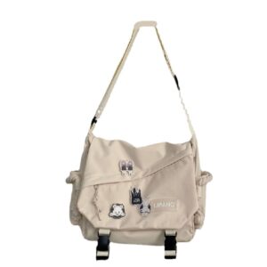 loizziuy y2k crossbody bag backpack kawaii large capacity aesthetic backpack cute casual travel mochilas daypacks (1015 white)