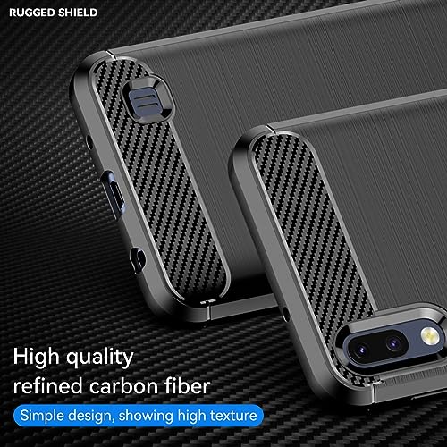 KOARWVC Phone Case for Galaxy A10 Case, Samsung M10 SM-A105F, Carbon Fiber Shockproof Rugged Shield Soft TPU Back Cover Cases for Samsung Galaxy A10 (Black)