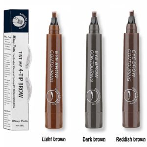 3-in-1 Eyebrow Kit: Eyebrow Pencil, 3 Brow Stencils, and Eyebrow Razor (Dark Brown2#)