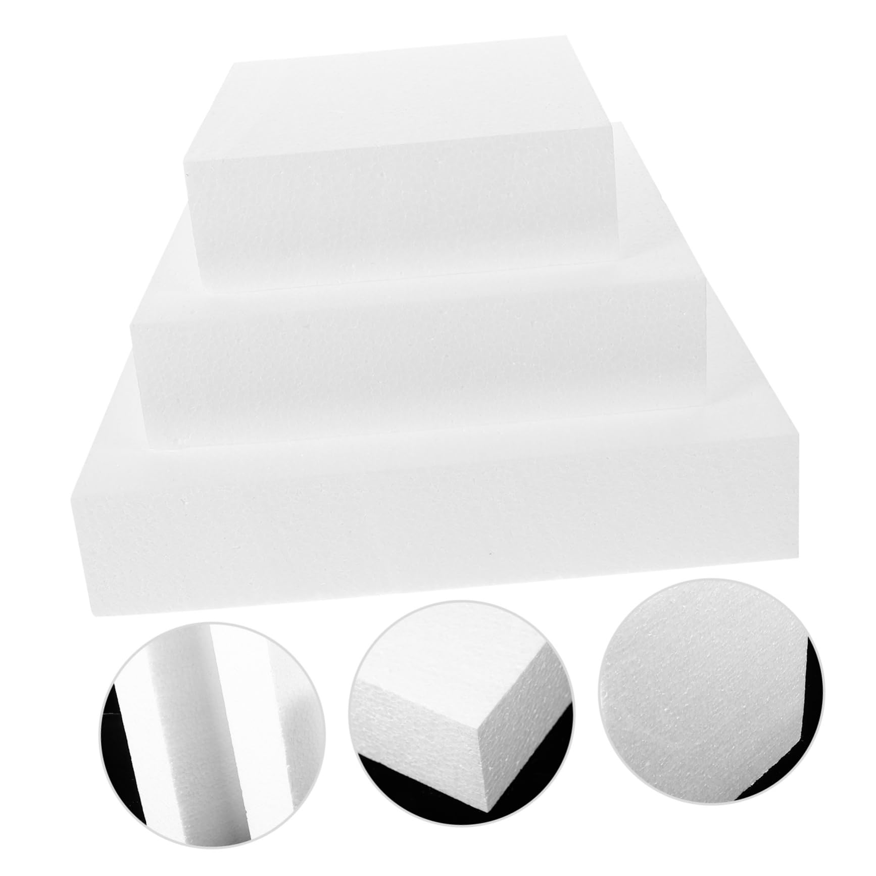 TIDTALEO 3pcs Foam Cake Model Wedding Foams Cake Foam Dummy Rounds Round Cake Stand Practice Round Dummies Camera Backpack Square Mold Foam Cake Mold Diy Tea Coffee To Rotate Box