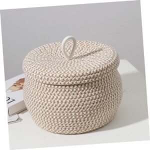 CAXUSD Rope Storage Basket Toilet Paper Basket Baskets with Lids Laundry Baskets Snack Trays Laundry Hamper Rope Basket Tablescape Decor Key Basket Jute Rope Cotton Rope Baby Fruit Basket