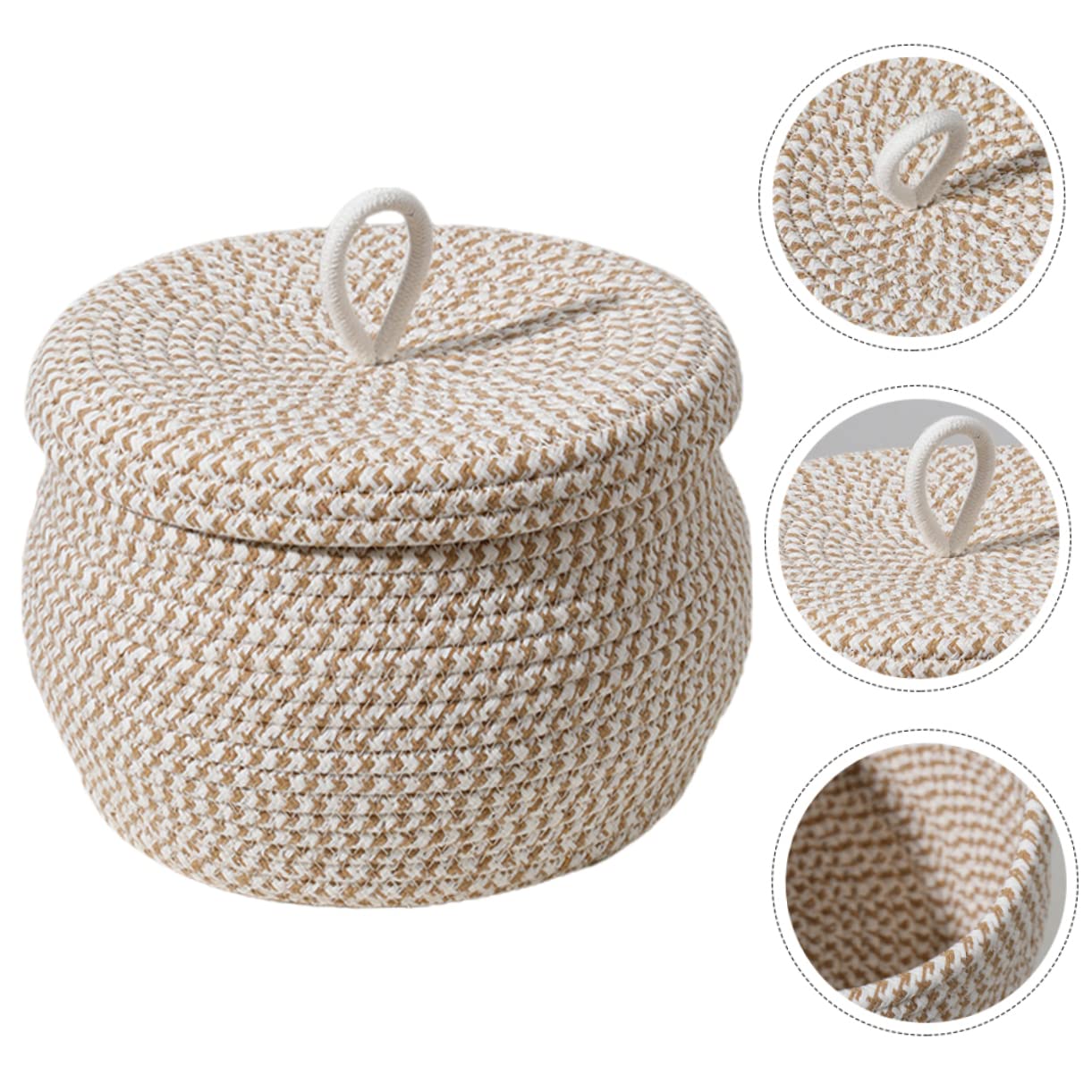 CAXUSD Rope Storage Basket Toilet Paper Basket Baskets with Lids Laundry Baskets Snack Trays Laundry Hamper Rope Basket Tablescape Decor Key Basket Jute Rope Cotton Rope Baby Fruit Basket