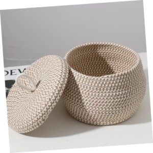 CAXUSD Rope Storage Basket Toilet Paper Basket Baskets with Lids Laundry Baskets Snack Trays Laundry Hamper Rope Basket Tablescape Decor Key Basket Jute Rope Cotton Rope Baby Fruit Basket