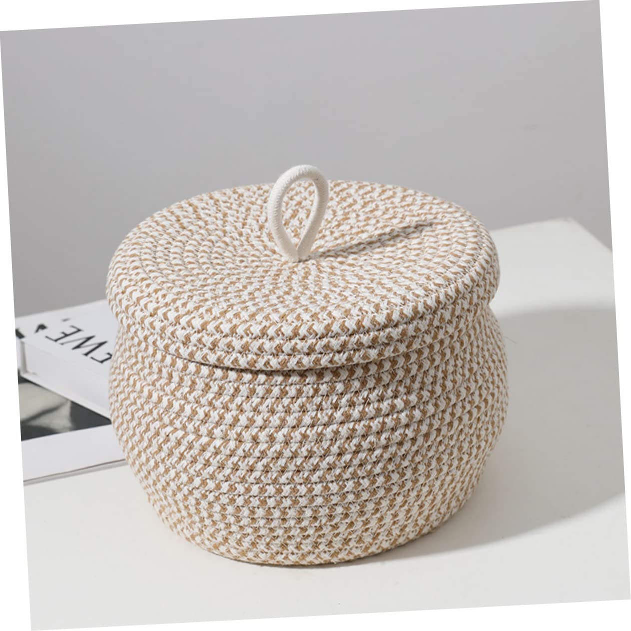 CAXUSD Rope Storage Basket Toilet Paper Basket Baskets with Lids Laundry Baskets Snack Trays Laundry Hamper Rope Basket Tablescape Decor Key Basket Jute Rope Cotton Rope Baby Fruit Basket