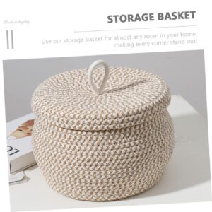 CAXUSD Rope Storage Basket Toilet Paper Basket Baskets with Lids Laundry Baskets Snack Trays Laundry Hamper Rope Basket Tablescape Decor Key Basket Jute Rope Cotton Rope Baby Fruit Basket