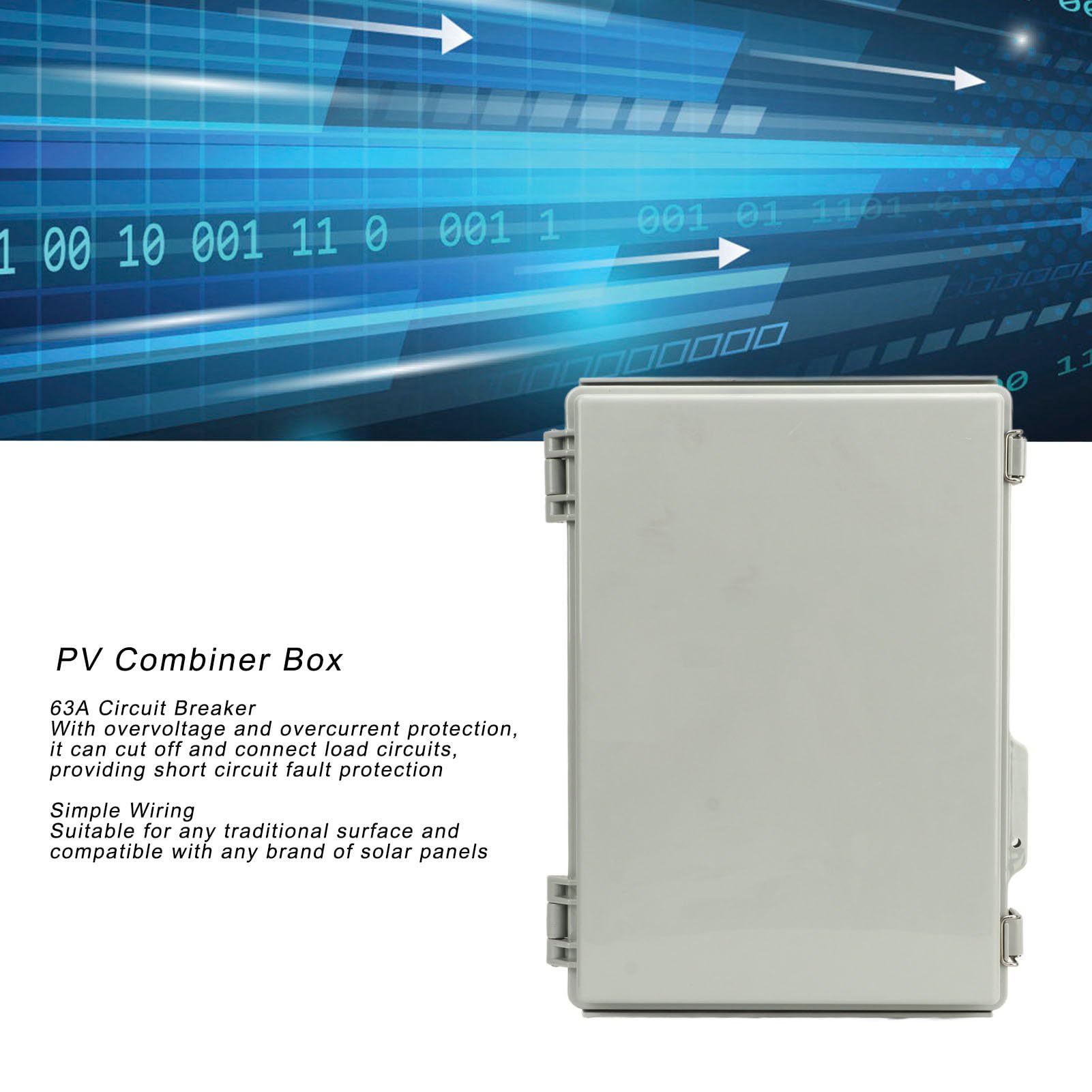 PV Combiner Box 4 in 2 Out Solar Combiner Box DC 1000V Protection for Solar Panel System