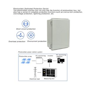 PV Combiner Box 4 in 2 Out Solar Combiner Box DC 1000V Protection for Solar Panel System