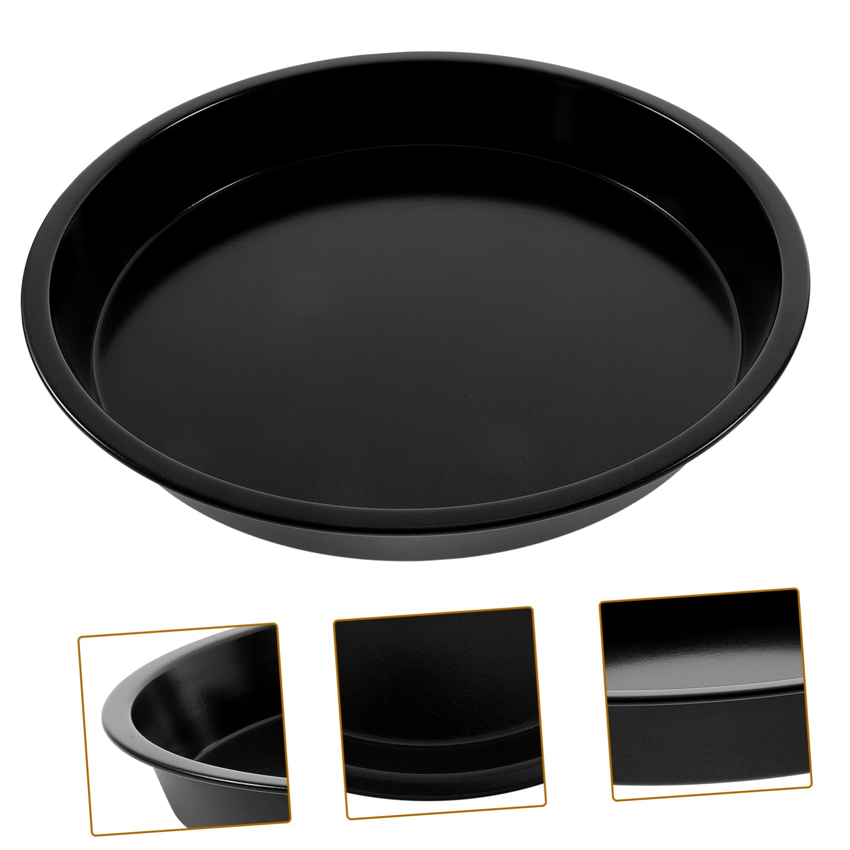 SHOWERORO Steel Cake Tray Pizza Pans Microwave Pizza Pan Pie Baking Tray 8 Inch Cake Pans Pizza Round Plate Crisper Pan Nonstick Bakeware Seafood Grill Pan Carbon Steel Oven Baking Pan