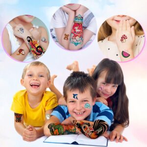 52 Pcs Temporary Tattoo for Kids Full Arm Castle Butterfly Cat Truck Dinosaur Rocket Planet Cute Animal Body Face Fake Arm Tattoos for Girls Boys Tiny Tattoo Stickers Birthday Gifts Party Supplies