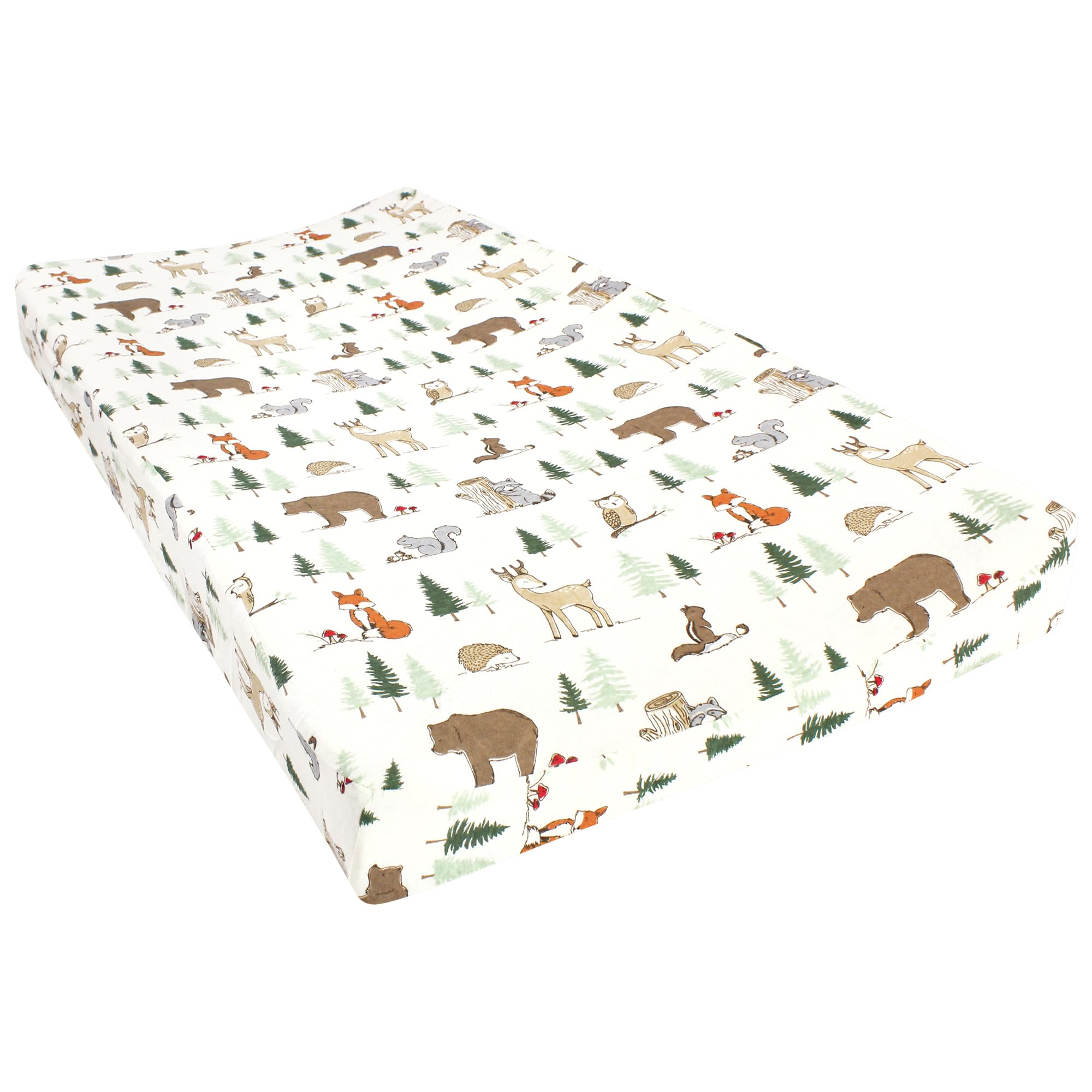 Hudson Baby Unisex Baby Cotton Changing Pad Cover, Forest Animals, One Size