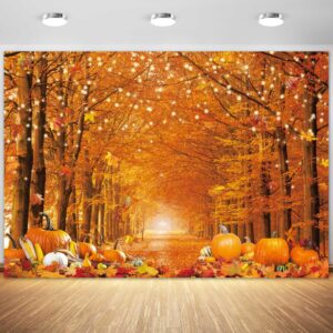 fluzimir 10x8ft large fall photo backdrop maple leaf pumpkin for photography background autumn outdoor party decorations