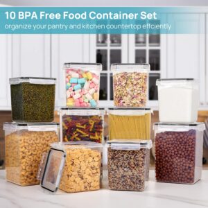 Vtopmart 7 PCS Easy Lock Food Storage Containers with 10 PCS Flour and Sugar Storage Container