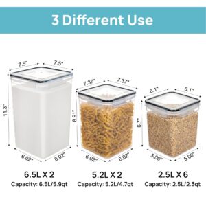 Vtopmart 7 PCS Easy Lock Food Storage Containers with 10 PCS Flour and Sugar Storage Container