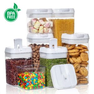 Vtopmart 7 PCS Easy Lock Food Storage Containers with 10 PCS Flour and Sugar Storage Container