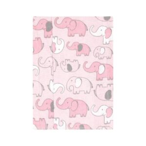 Hudson Baby Unisex Baby Cotton Flannel Burp Cloths 4-Pack, Girl New Elephant, One Size