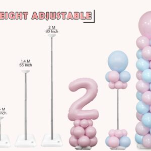 YALLOVE Balloon Column Stand, Set of 2 Balloon Stand with 10 Inch Latex Balloons