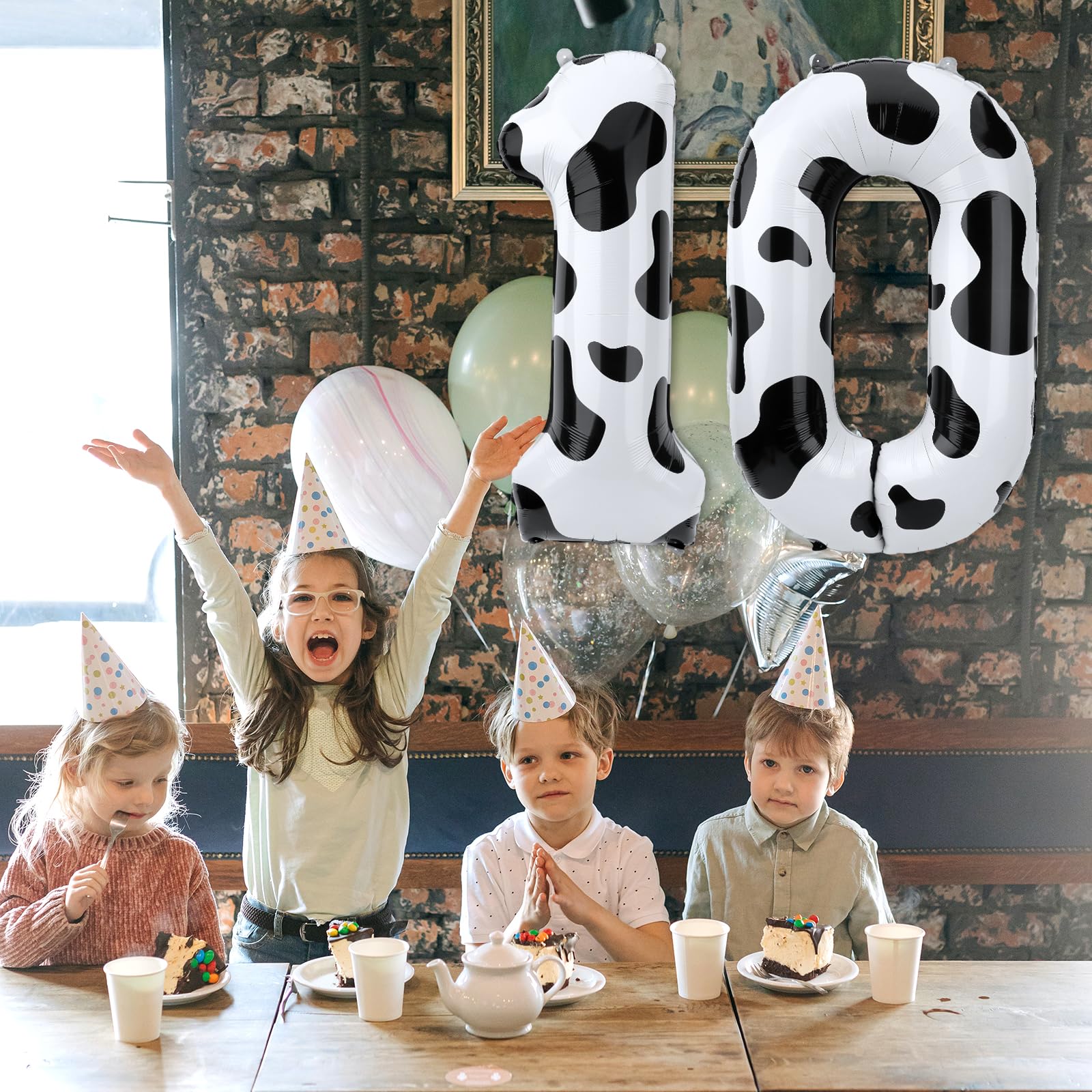 Cow Print Balloon, Cow Number Balloons Cow Print Balloon Birthday Decorations Cowgirl Theme Number Balloons Cow Balloons for Kids Birthday Party Farm Party Decorations(Number 1)