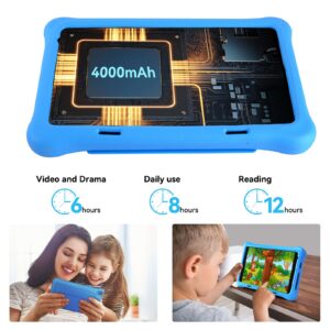 Okaysea Kids' Tablet 8-inch Tablet,2GB RAM 32GB ROM Android 12.0,1280 * 800 HD Display,4000mAh,Parental Controls, Bluetooth,WiFi, Dual Camera, Shockproof Stand Protective case (Blue)