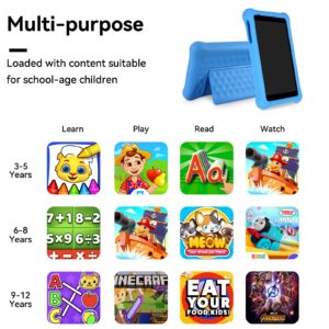 Okaysea Kids' Tablet 8-inch Tablet,2GB RAM 32GB ROM Android 12.0,1280 * 800 HD Display,4000mAh,Parental Controls, Bluetooth,WiFi, Dual Camera, Shockproof Stand Protective case (Blue)