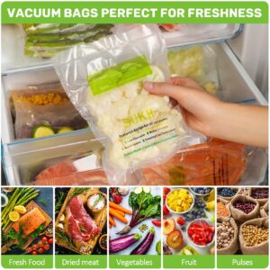 Sukh 50PCS Food Vacuum Bags - Vacuum Seal Bags for Food,Food Sealer Bags,Sealer Bags,Food Saver Vacuum Bags,Food Saver Bag,BPA Free Precut Bags for Vac Storage, Meal Prep and Sous Vide 6.7x9.84 inch