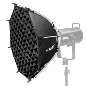 neewer 22"/55cm octagonal softbox, quick release bowens mount softbox with honeycomb grid, light diffusers, bag for rgb cb60 cb60b cb200b ms60b ms60c ms150b s101-300w/400w pro vision 4 q4, ns22p