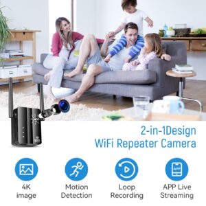 Laboom WiFi Dome Camera Detector with Built-in 2 High-Performance Hidden Wireless Repeater & IP Camera Chip, Security Camera with Motion Detection NOT Record Audio HD 1080P Security Surveillance