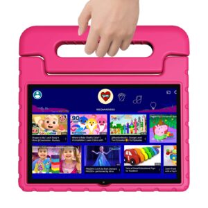 vneimqn kids tablet, 10 inch tablet for kids, 4gb+64gb android 13, 8-core cpu, wifi, 12h battery, parental control, 1280 * 800 hd display, cameras, pink