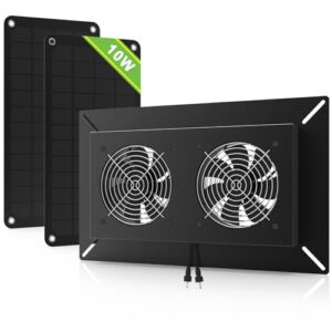 20w solar powered dual metal shell exhaust fan kit waterproof and plug & play for chicken coops, greenhouses, sheds, pet houses, and windows1