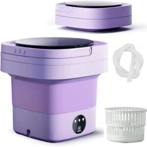 portable washing machine with disinfection and sterilization, small washing machine foldable for underwear,baby clothes,or small items,suitable for apartments, dormitories,camping,travel,lavender