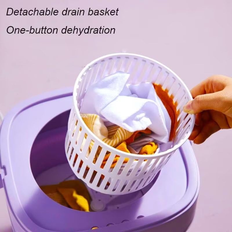 Portable Washing Machine with Disinfection and sterilization, Small Washing Machine Foldable for Underwear,Baby Clothes,or Small Items,Suitable for Apartments, Dormitories,Camping,Travel,Lavender