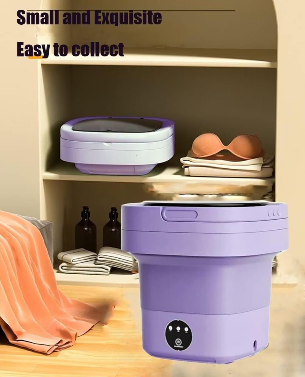 Portable Washing Machine with Disinfection and sterilization, Small Washing Machine Foldable for Underwear,Baby Clothes,or Small Items,Suitable for Apartments, Dormitories,Camping,Travel,Lavender