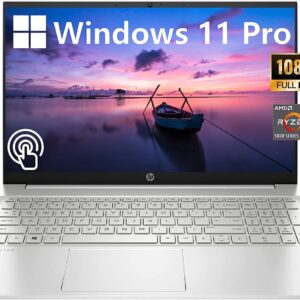 HP Pavilion 15.6 Inch FHD Touchscreen Business Laptop, AMD Ryzen 7 5825U, Windows 11 Pro, 32GB RAM, 1TB SSD, Backlit Keyboard, Numeric Keypad, Long Battery Life, 32GB USB Card, PCM