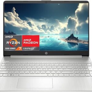 HP 2023 Newest 15.6" Laptop, AMD Ryzen 7 5700U (Beats i7-1265U), 16GB RAM, 512GB SSD, HD Micro-Edge Display, AMD Radeon Graphics, Thin & Portable, Wi-Fi 6, Bluetooth, Windows 11 Home, ‎Natural Silver