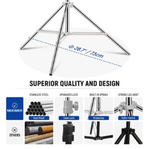 NEEWER Upgraded 75"/190cm Light Stand Stainless Steel Spring Loaded, Foldable Photography Tripod Stand with Stronger Tube Joints for Strobe Softbox LED Ring Light, Max Load 13.5lb/6.5kg, ST-190SS