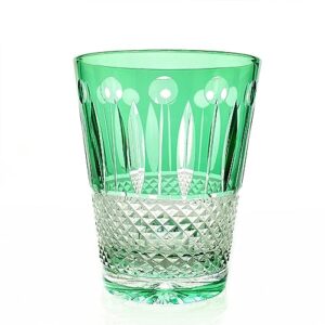 edo style hand cut crystal glass cup large capacity in10 oz glassware with luxury gift box, suitable for cold water glasses for for soda, juice, milk, coke, beer, spirits daily use