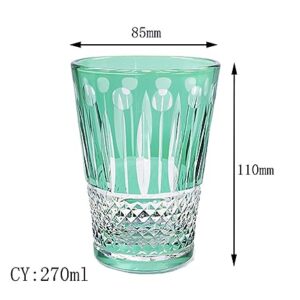 Edo Style Hand Cut Crystal Glass Cup Large Capacity in10 Oz Glassware with Luxury Gift Box, Suitable for Cold Water Glasses for For Soda, Juice, Milk, Coke, Beer, Spirits Daily Use