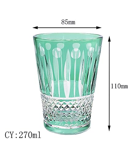 Edo Style Hand Cut Crystal Glass Cup Large Capacity in10 Oz Glassware with Luxury Gift Box, Suitable for Cold Water Glasses for For Soda, Juice, Milk, Coke, Beer, Spirits Daily Use