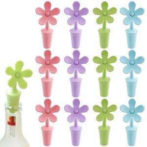 12 PACK Wine Stopper Silicone Bottle Reusable Sunflower Shape Bottle Stopper for Wedding Party Gift