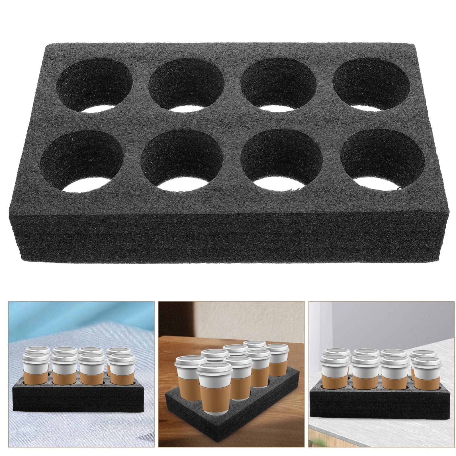 Didiseaon Multi- Hole Cup Holder Foam Cup Holder 8 Holes Universal Multifunction Drink Carrier for Restaurant Tray, Take Out Beverage Coffee Carrier Packing Tool Cup Fixing Holder